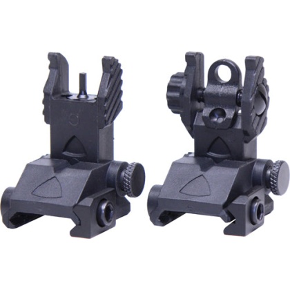 Guntec Folding Poly Sight Set - Thin Profile Black