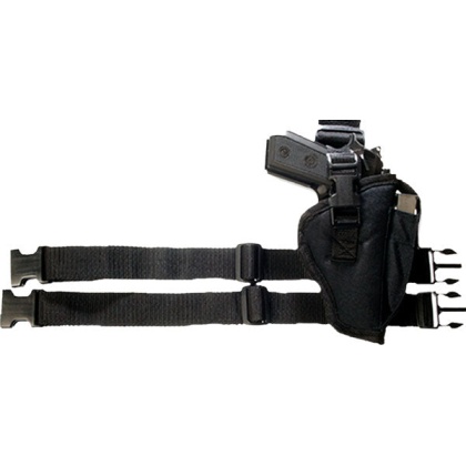 Bulldog Tactical Leg Holstr Rh - Black W-mag Pouch Large Autos