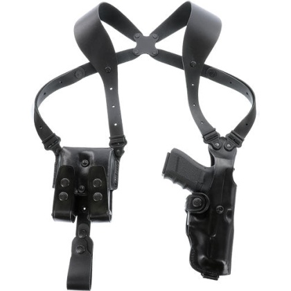 Galco Vertical Shoulder System - 4.0 Ambi Leather Glock 19 Blk