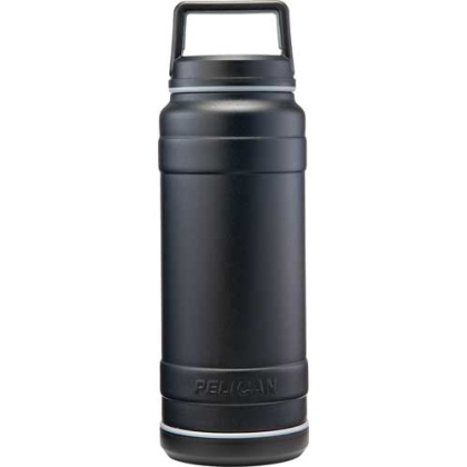 Pelican Traveler 32 Oz Bottle - Screw Top Leak Proof Ss Black