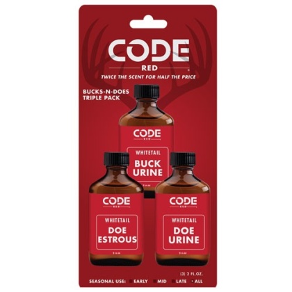 Code Red Deer Lure Bucks-n- - Does Triple Pack 2fl Oz-ea