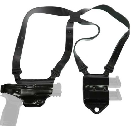 Galco Miami Ii Shoulder System - Rh Leather 1911 3-5\