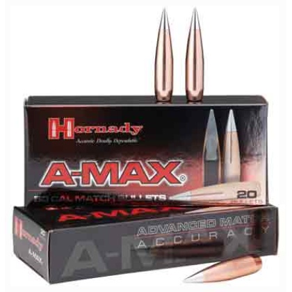 Hornady Bullets .50 Cal .510 - 750gr A-max For .50bmg 20ct