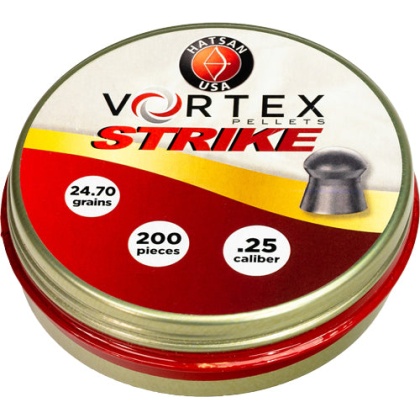 Hatsan Vortex Strike Pellets - .25 24.70gr 200 Per Tin