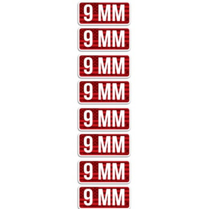 Mtm Ammo Caliber Labels 9mm - 8-pack