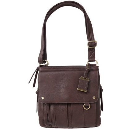 Bulldog Concealed Carry Purse - Med. Cross Body Chocolate Brn