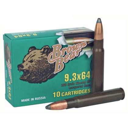 Brown Bear 9.3x64 268 Grain - Jacketed Soft-point 10rd Box