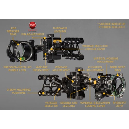 Trophy Ridge Bow Sight React - Alpha 1-pin .019 Rh Black