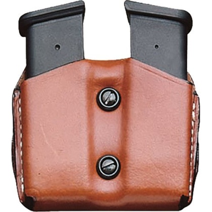 Desantis Double Mag Pouch Owb - Leather Glock 17-19-22-23 Tan