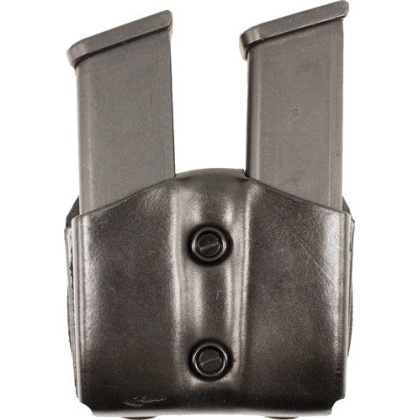 Desantis Double Mag Pouch Owb - Leather Single Stack 9-40 Blk